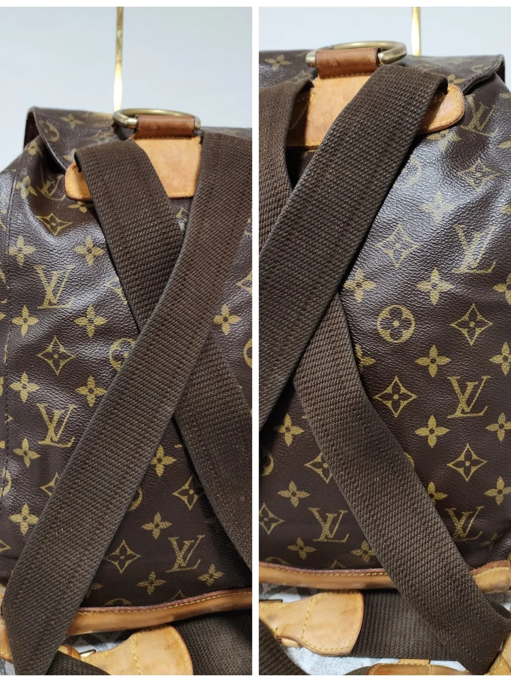 LOUIS VUITTON Monogram Montsouris GM Backpack Brown